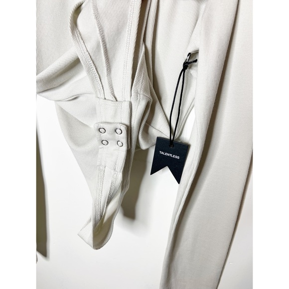 Talentless Rib Zip Front Bodysuit Size L - Picture 10 of 13